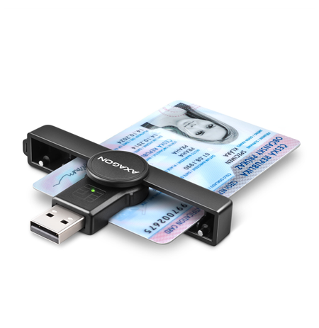 AXAGON Foldable pocket USB-A contact Smart/ID card reader | CRE-SMPA