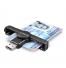 AXAGON Foldable pocket USB-A contact Smart/ID card reader | CRE-SMPA