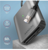 AXAGON Aluminum high-speed USB-A 3.2 Gen 1 memory card reader, 3 slots | CRE-S3