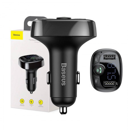 Baseus FM Transmitter T typed Bluetooth 2xUSB microSD (Black)