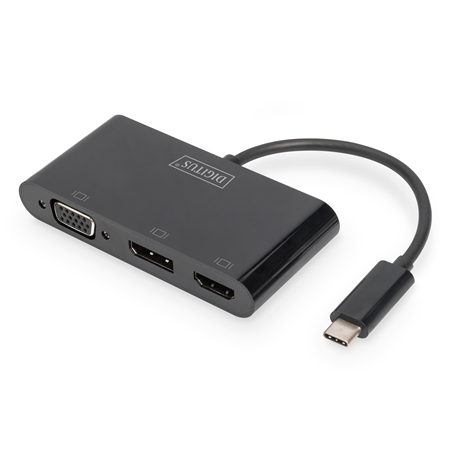 Digitus USB-C 3in1 Triple Monitor Adapter (HDMI, DP, VGA) | USB-C Graphics Adapter