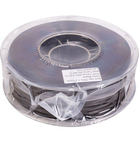 3D spausdinimo plastikas TPU, 1.75mm, 1kg, juodas