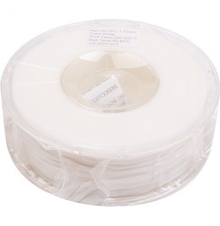 3D spausdinimo plastikas TPU, 1.75mm, 1kg, baltas