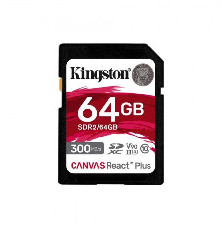 Kingston Memory card SD 64GB Canvas React Plus 300/260 UHS-II U3