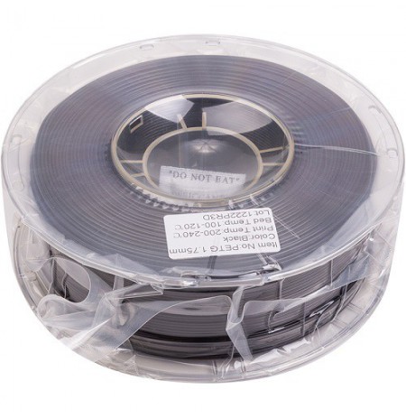 3D spausdinimo plastikas PETG, 1.75mm, 1kg, juodas