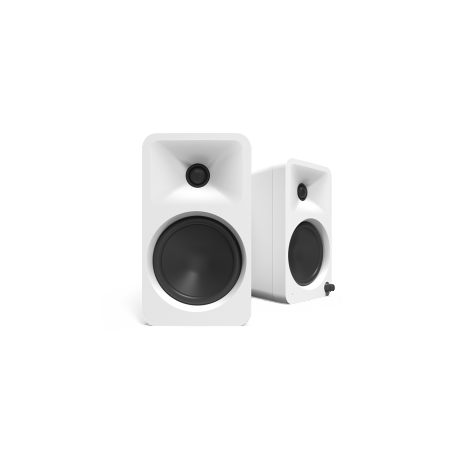 KANTO AUDIO 140W POWERED REFERENCE DESKTOP SPEAKERS WITH BLUETOOTH - WHITE, PAIR (INCLUDES TYPE G POWER CORD)
