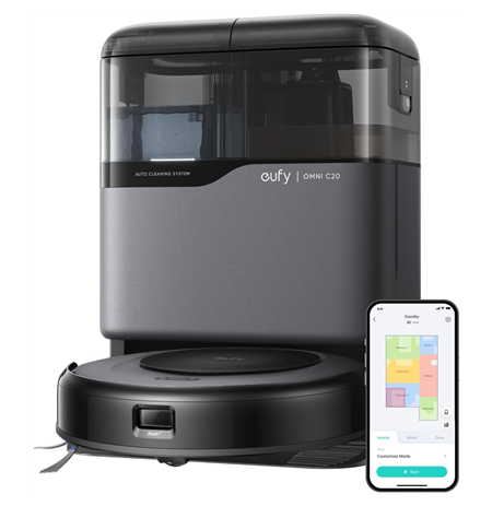 Anker Eufy | Robot Vacuum Cleaner with All-in-One Station | Omni C20 | Wet&Dry | 7000 Pa | Gray