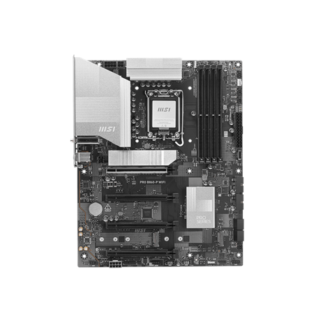 MSI PRO B860-P WIFI | Processor family Intel | Processor socket LGA1851 | DDR5 | Supported hard disk drive interfaces SATA, M.2 