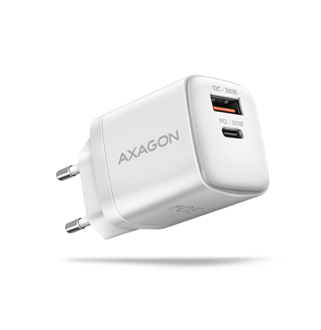 AXAGON Wall Charger 2x port (USB-A+USB-C), 30W | ACU-PQ30W
