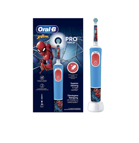 Oral-B | Electric Toothbrush | Vitality PRO Kids Spiderman | Rechargeable | For kids | Number of brush heads included 1 | Number