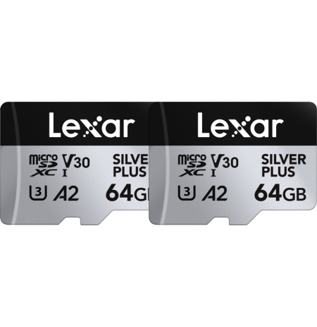 Lexar microSDXC Professional SILVER Plus UHS-I/U3/A2/4K R205/W100 (V30) 64GB - 2pack