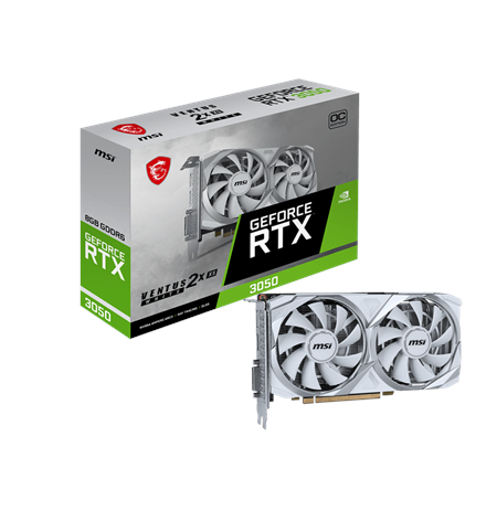 MSI GeForce RTX 3050 VENTUS 2X XS WHITE 8G OC | NVIDIA | 8 GB | GeForce RTX 3050 | GDDR6 | HDMI ports quantity 1 | 128-bit