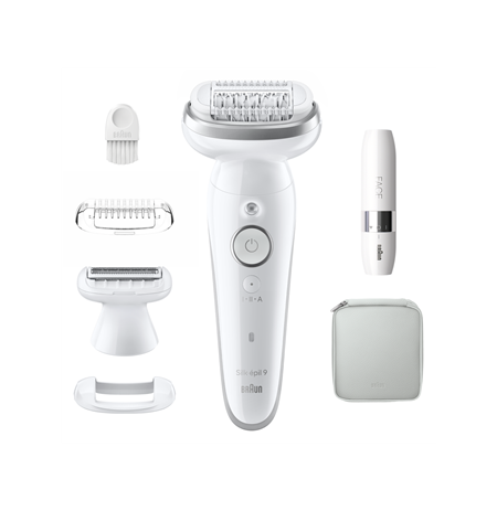 Braun Epilator | SES9-341 Silk-épil 9 | Operating time (max) 50 min | Number of power levels 2 | Wet & Dry | White