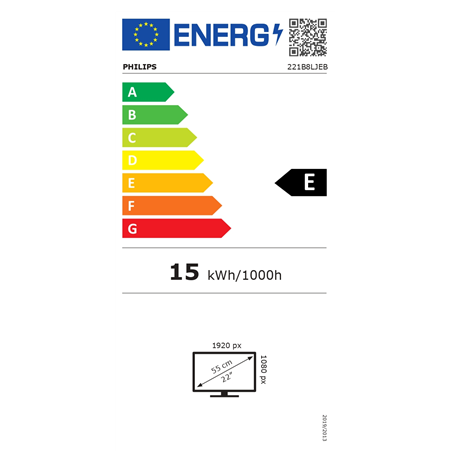 Philips 221B8LJEB/00 | 22 " | TFT-LCD (TN) | 60 Hz | 1 ms | 1920 x 1080 pixels | 250 cd/m²