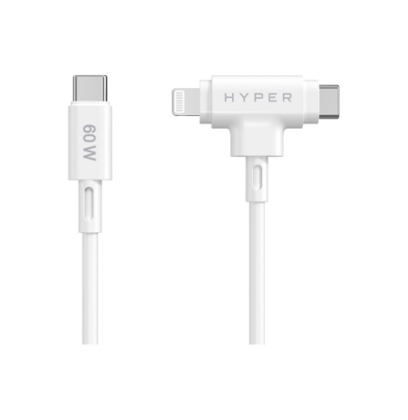 Hyper HyperJuice Silicone USB-C to USB-C and Lightning Hybrid 60W Cable
