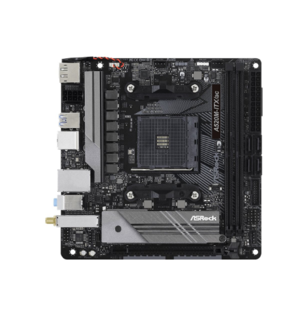 ASRock A520M-ITX/AC | Processor family AMD | Processor socket AM4 | DDR4 | Supported hard disk drive interfaces SATA