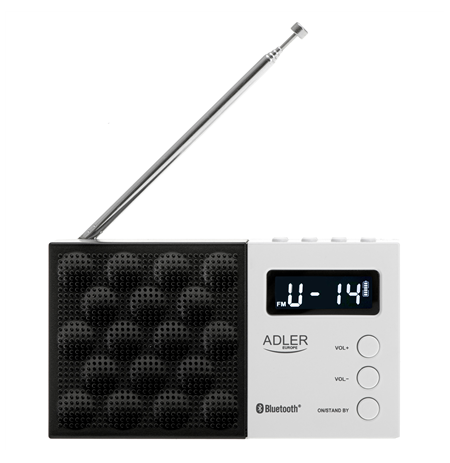 Adler | Digital Radio - PLL AM/FM | AD 1908 | Alarm function | White/Black