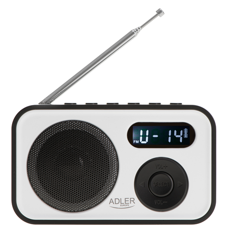 Adler | PLL AM/FM Digital Radio | AD 1906 | Alarm function | White/Black