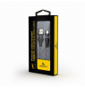 Cablexpert Premium cotton braided Type-C USB charging and data cable, 1 m | CC-USB2B-AMCM-1M-BW