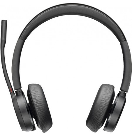 Poly Voyager 4320 MS Teams Belaidės ausinės, Bluetooth, USB-A, +BT700 dongle, +Charging Stand, Juoda