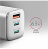 AXAGON GaN wallcharger 3x port (USB-A + 2x USB-C), PD3.0/PPS/QC4+/SFC2.0/AFC/SCP/FCP/Apple, 65W | ACU-DPQ65W