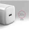 AXAGON Wallcharger 1x port USB-C, PD3.0 / PPS /QC4+/AFC/FCP/Apple, 20W | ACU-PD20W