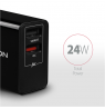 AXAGON Dual wallcharger 240V/2x USB port QC3.0/AFC/FCP and 5V-1.2A, 24W | ACU-QS24