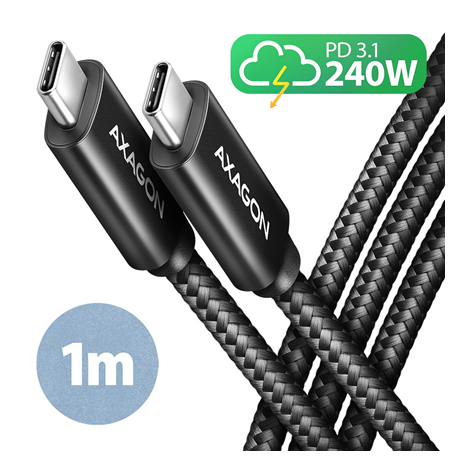 AXAGON Data and charging USB 480Mbps cable, 1 m | BUCM2-CM10AB | USB-C to USB-C