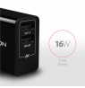 AXAGON Dual wall charger 240V/2x port 5V-2.2A and 5V-1A, 16W | ACU-DS16