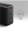 AXAGON GaN wallcharger, 3x port (USB-A + 2x USB-C), PD3.0/PPS/QC4+/SFC2.0/AFC/SCP/FCP/Apple, 100W | ACU-DPQ100