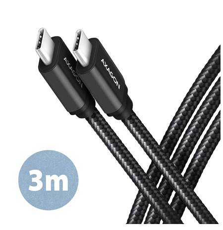 AXAGON Data and charging USB 3.2 Gen1 cable, 3 m | BUCM3-CM30AB | USB Type C - USB Type C