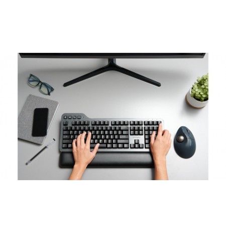 Kensington ProFit Ergo TB550 Trackball Belaidė pelė, RF Wireless + Bluetooth, 1600 DPI, Black/Grey