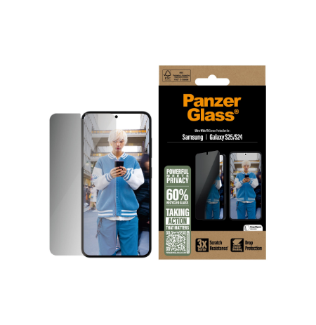 PanzerGlass Privacy Screen Protector Samsung Galaxy S25 | Ultra-Wide Fit | PanzerGlass