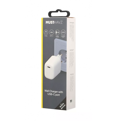 Travel Charger 20W USB-C By Musthavz  White