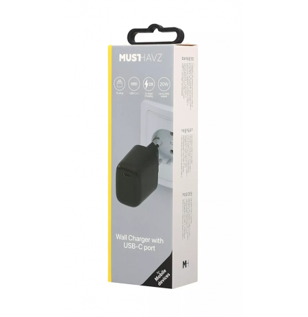 Travel Charger 20W USB-C By Musthavz  Black