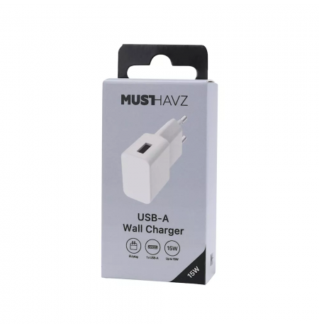 USB-A Charger 15W Easy to Go by Musthavz White