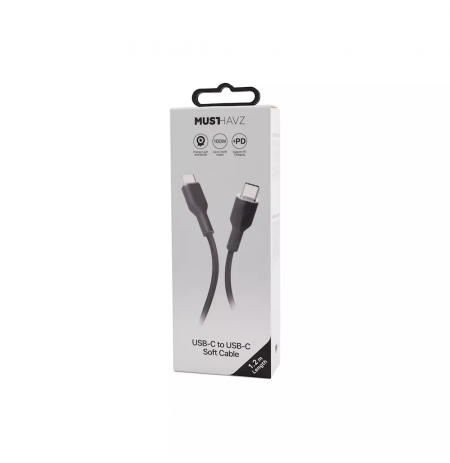 USB-C to USB-C Soft Cable 1.2 m 100W by Musthavz Black