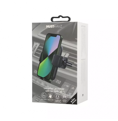 Universal Car Holder with Air Vent Clip by Musthavz Black