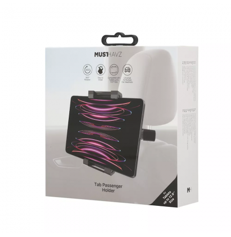 Tab Passenger Holder for Tablets up to 12.9", by Musthavz Black