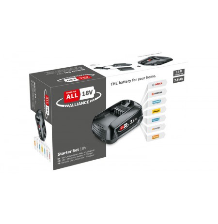 Bosch 1600A02625 Battery Starter Set 18V Alliance, PBA 18V 2.5Ah Battery + AL 18V-20 Charger