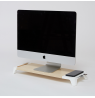 3-in-1 wooden monitor stand hub with fast wireless charging pad POUT EYES 8 White