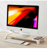 3-in-1 wooden monitor stand hub with fast wireless charging pad POUT EYES 8 White