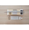 3-in-1 wooden monitor stand hub with fast wireless charging pad POUT EYES 8 White