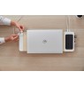 3-in-1 wooden monitor stand hub with fast wireless charging pad POUT EYES 8 White