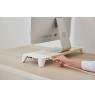 3-in-1 wooden monitor stand hub with fast wireless charging pad POUT EYES 8 White