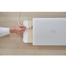 3-in-1 wooden monitor stand hub with fast wireless charging pad POUT EYES 8 White