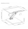Maclean desk stand for monitor or laptop, gas spring, for standing and sitting work, black, MC-493