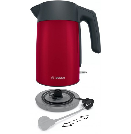 Electric kettle Bosch TWK 7L464, 2400 W, 1.7 l Red