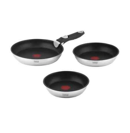 Frying pan set with detachable handle 22cm , 24cm 28 cm TEESA FRYING PANS SINGLE HAND