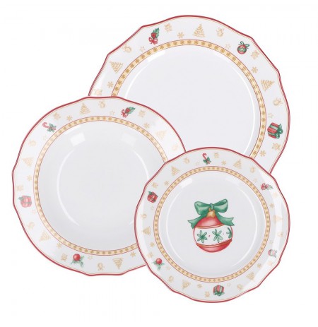 LA PORCELLANA BIANCA CHRISTMAS EDITION Set of 3 plates for 2 people